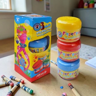 رنگ انگشتی 3 رنگ آریا مدل کاسهای (بسته اقتصادی و ایمن)