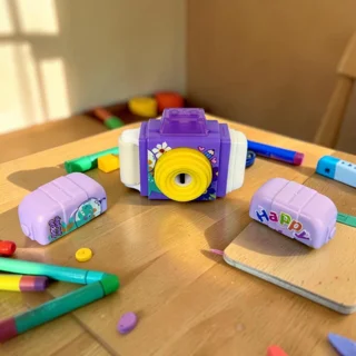 تراش و پاککن مخزندار فانتزی ۳ کاره (School Max) طرح دوربین کد AF41