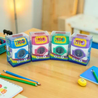 پاککن و تراش مخزندار فانتزی اسکول مکس (School Max) طرح ماشین لباسشویی مدل AF-42